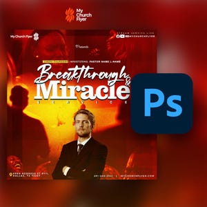 Editable Digital Church Flyer Template for Photoshop – Event, Worship, & Sermon Design for Ministry Use, DIY Flyer Template | Prayer Flyer