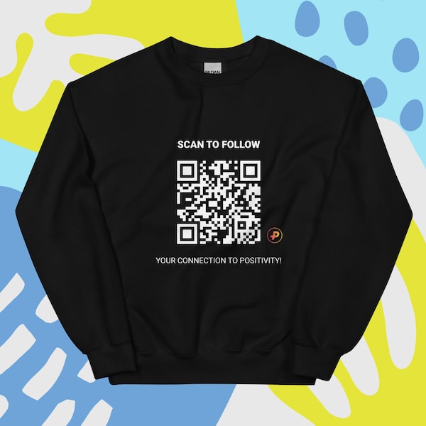 QR Code Sweatshirt Instagram Sweatshirt Personalized QR Code Sweater Custom Qr Code Social Media Qr Code Hoodie Custom Hoodie Ironic