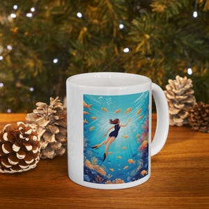 Underwater Paradise Ceramic Mug | Ocean Vibes | Perfect Gift for Beach Lovers | Coffee or Tea Mug | Nature Lover&#39;s Essentials | Summer