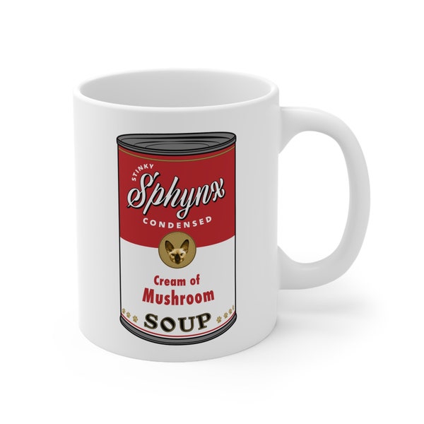 USA Stinky Sphynx Cream of Mushroom Ceramic Mug 11oz