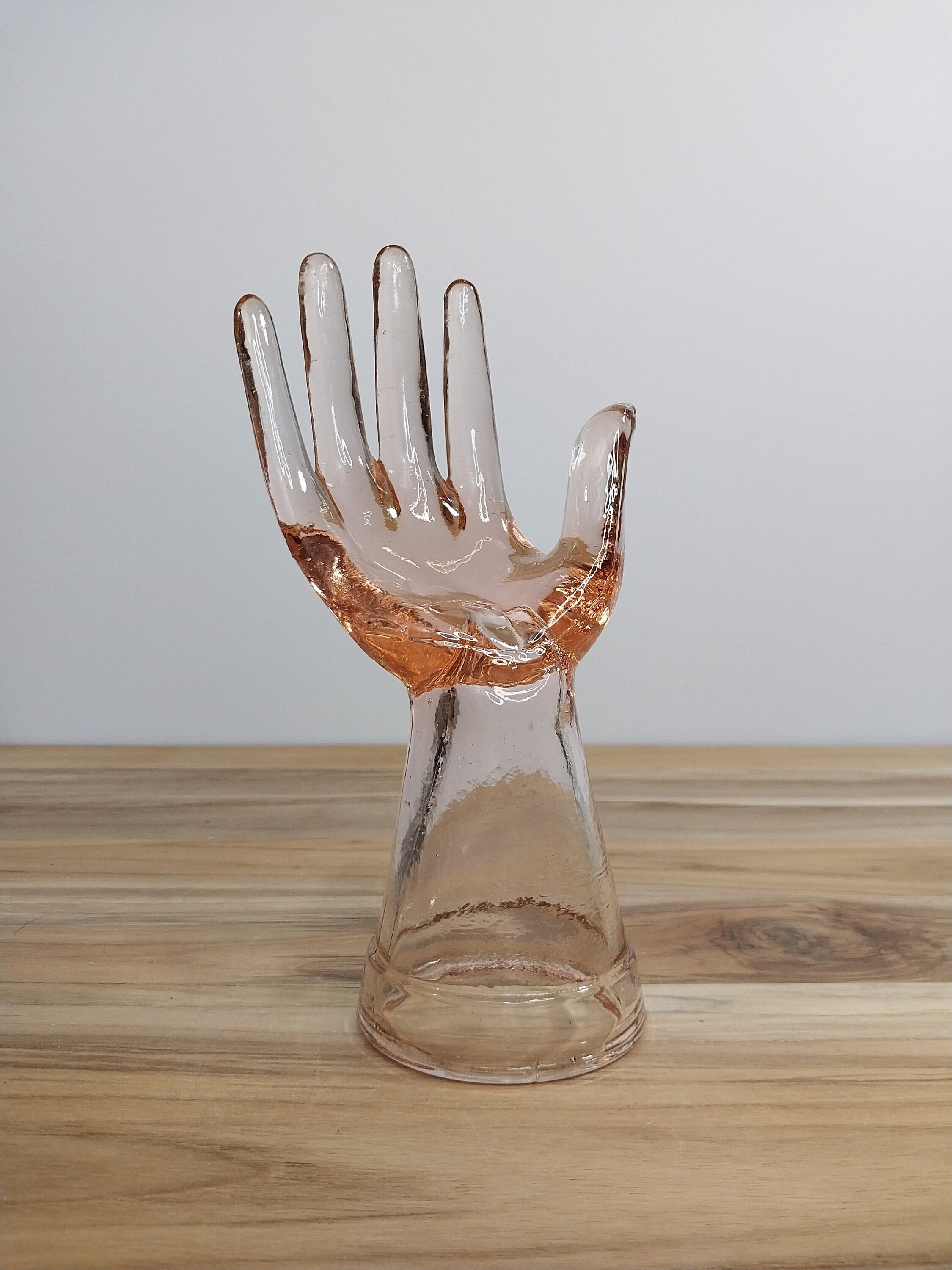 Need a Hand? Pink Vintage Style Glass Hand Ring Holder