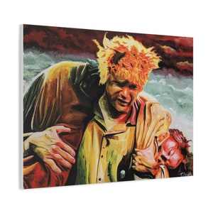 Enduring Friendship: Sam Carries Frodo to Mount Doom. ART PRINT