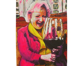 Betty white with her mega Pint Velveteen Plush Blanket