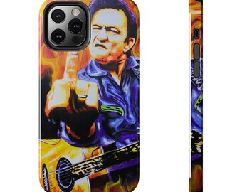 Cash's Rebel Anthem: Johnny Cash Middle Finger Phone Case Tough Phone Cases