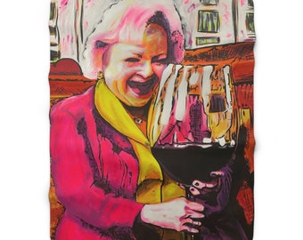 Betty's Cheers: Wine Time Throw Blanket Sherpa Fleece Blanket