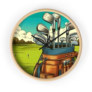Golf Lover&#39;s Wall Clock, Sports Decor, Golf Club Clock, Gift for Golf Enthusiasts, Unique Home Decor, Fun Golf Accessories