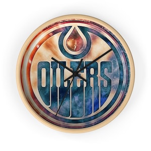 Modern Oilers Wall Clock - Sports Decor, Unique Home Accessory, Game Day Essential, Hockey Fan Gift, Collectible Timepiece