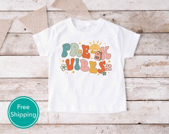 Retro Boho Back to School Vibes T-Shirts | Infant, Toddler, and Youth Grades Pre-K to 6th