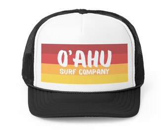 Oahu Surf Company Trucker Hat: Retro Beach Design