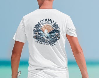 Honolulu Hawaii Surf T-Shirt: Oahu Island Coastal Design