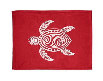 Hawaii Honu Ocean Sea Turtle Throw Blanket Super Soft Fleece Island Inspired Beach House Decor