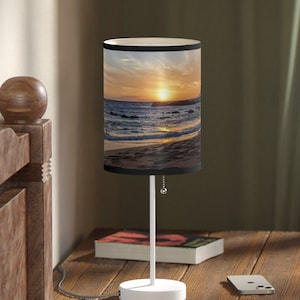Ocean Sunset Lamp in a Box, Oahu Hawaii Sunset Lamp, Ocean Sunset Lamp, Table Lamp, Night Stand Lamp, Beach Life, Coastal Decor