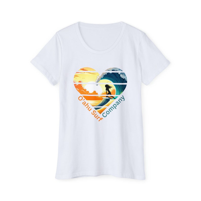O'ahu Surf Company Women's Surfer Girl Heart Tshirt Womens Surf Shirt