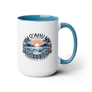 Cool Mug Christmas Gift Featuring Honolulu Hawaii Two-Tone Coffee Cup Makes a Perfect Present for Friends Family Coworkers Secret Santa 15oz