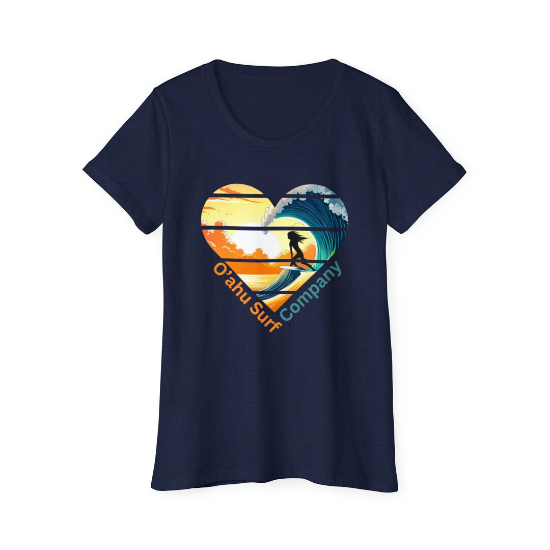 O'ahu Surf Company Women's Surfer Girl Heart Tshirt Womens Surf Shirt