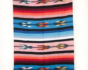 Handgewebte Chenille SARAPE warme Winterdecke - lümmeln und dampfen, oder Wandkunst, Künstlergewebe aus Tlaxcala, Mexiko boho Dekor