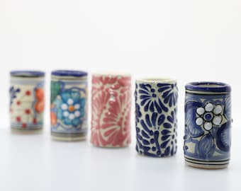 Schnapsglas Tequilero Talavera - 2 Unzen handgefertigtes mexikanisches Trinkgeschirr, 21