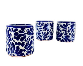 Vaso de chupito de Talavera hecho a mano – Artículos de bar artesanales mexicanos