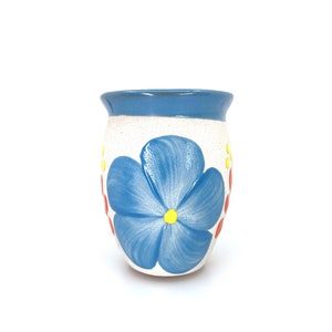 Cantarito de Barro - Handmade Mexican Clay Jarrito - Talavera Style - Perfect Christmas Gift - 15 oz