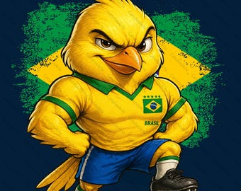 Digital Poster - Brazilian Football Mascot - Canary (A4, A3, A2)