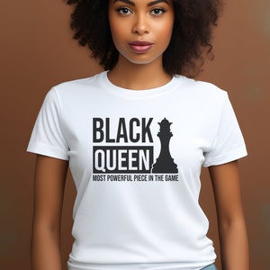 Camiseta de mujer Black Queen, ajedrez, camiseta de declaración, reina melanada, movimientos de jefe