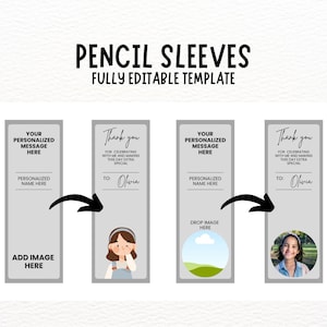 Pen Sleeve Editable Template, Pen Gift Ideas, Gift Idea for Teacher, Gift Idea for Friends, Printable Pen Sleeve Blank Template