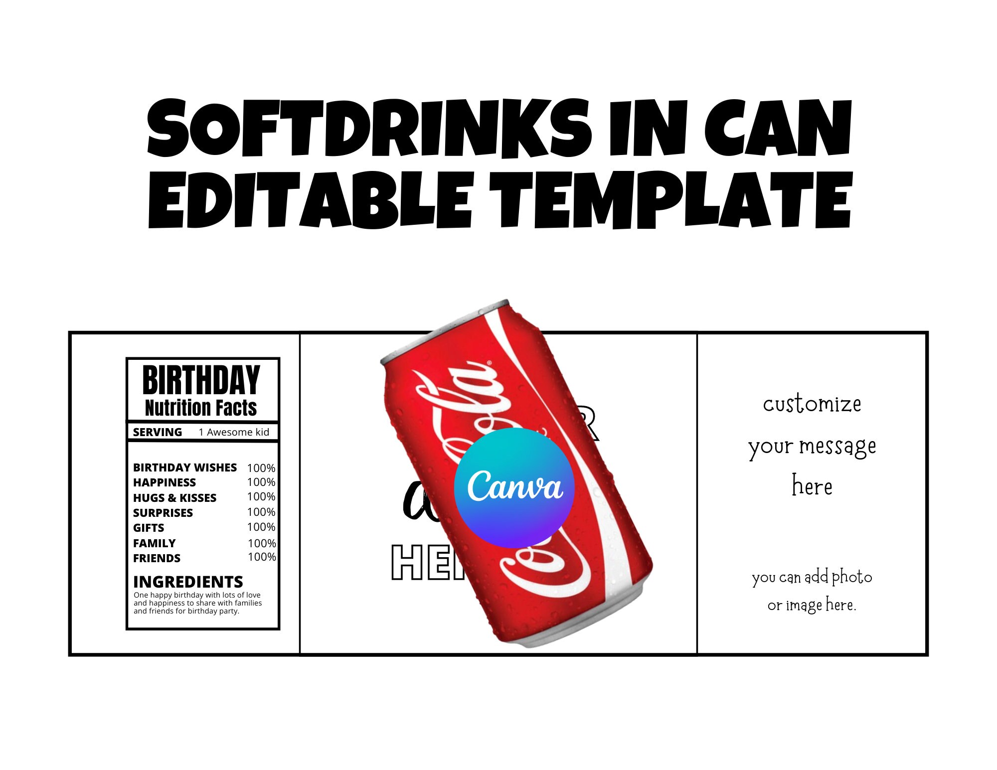 Softdrinks in Can Editable Label Template, in Can Drinks Template ...