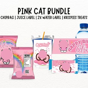 Kuro-mi Bearbeitbare Chipsbeutelvorlage, Benutzerdefinierte Geburtstagschipbeutel, Bearbeitbare Chipsbeutelvorlage, Kawaii-Chipbeutel, Mädchen-Geburtstags-Gastgeschenke