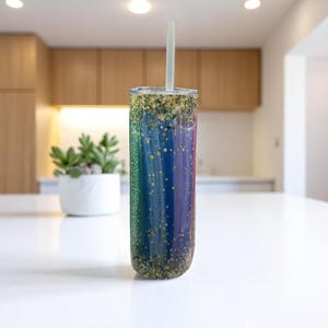 Glitter Rainbow Tumbler – 20oz Stainless Steel Ombre Cup – Colorful Gift for Her/Him/Them/Pride – Sparkle Cup with Straw & Lid