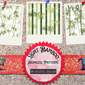 36 Light Bamboo Papers, Digital Bamboo, Commercial Use, Digital Papers, Bamboo Patterns and Seamless Nature Bamboo, Bamboo Art Bundle Paper