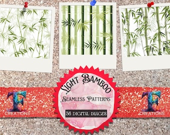 36 Light Bamboo Papers, Digital Bamboo, Commercial Use, Digital Papers, Bamboo Patterns and Seamless Nature Bamboo, Bamboo Art Bundle Paper