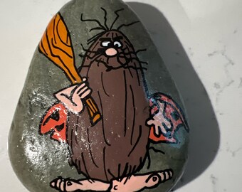 Hand painted Rock … “Captain Cave Man!”