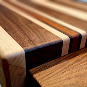 Walnut Maple & Jatoba Dough Board/Cutting Board with Lip/Housewarming Wedding Gift/Wooden Pastry Bread Pasta Board/Handmade/Gift for Couple