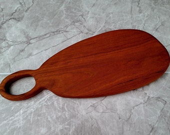 Cherry Charcuterie Board with Handle/Natural Hardwood Cutting Cheese Board/Housewarming Wedding Gift/Wooden Serving Tray/Handmade/Gift 4Her