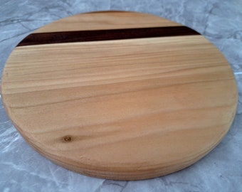 8" Poplar Walnut Spanish Cedar/ Round Charcuterie Board /Round Hardwood Cutting CheeseBoard/Housewarming Wedding Gift/Wooden ServingTray