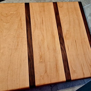 Maple & Walnut Dough Board/ Hardwood Cutting Board with Lip/Pasta Board/Kneading Board/Rolling Board/Wooden Pastry Bread Board/Cookie Board