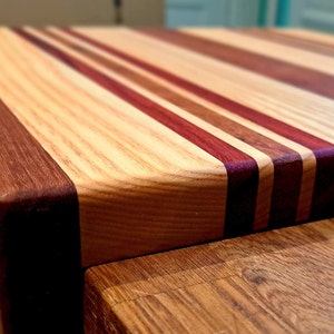 Maple Paduk & Jatoba Dough Board/Hardwood Cutting Board with Lip/Kneading Board/Wooden Pastry Bread Board/Cookie Board/Oversized Pasta Board