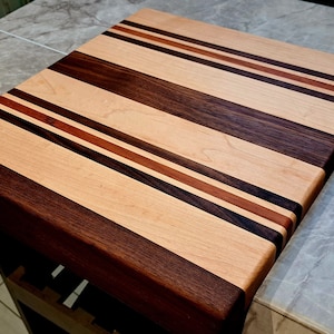 Maple Walnut & Jatoba Dough Board/Cutting Board with Lip/Housewarming Wedding Gift/Wooden Pastry Bread Pasta Board/Handmade/Gift for Couple