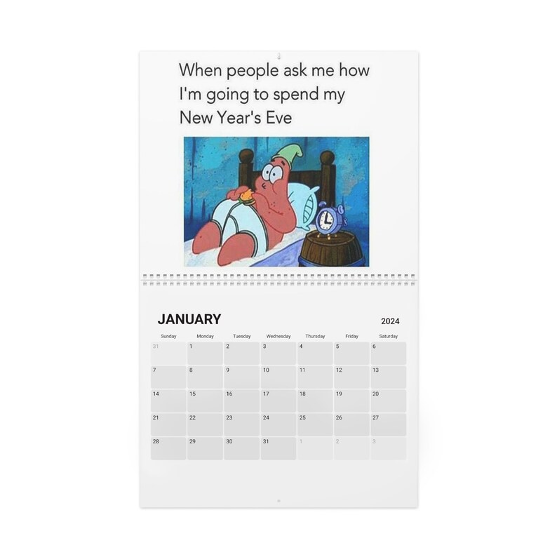 Spongebob Squarepants Calendar 2024 for Kids Teens Adults Etsy