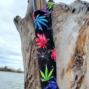Minky Rainbow Haze Clacking Fan Holder *Rave, Festival, Accessory*