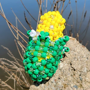 Kandi Corn Stash Keychain *Rave, Festival accessory*