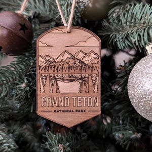 Grand Teton Nationalpark Weihnachtsverzierung | Laser geätzt | USA