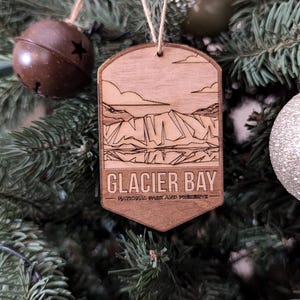 Glacier Bay National Park Christmas Ornament | Laser Etched | United States