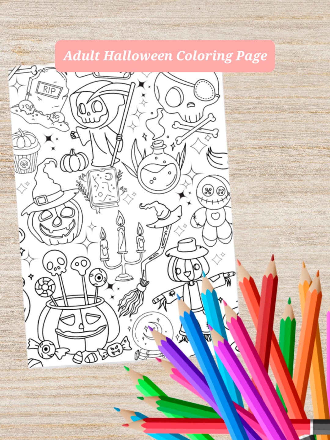 Adult Halloween Colouring Page Coloring Page Drawing Activity Printable adult-halloween-colouring-page-coloring-page-drawing-activity-printable