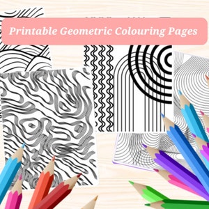 Adult Geometric Colouring Pages | Coloring Page | Drawing Activity | Printable Black and White Designs | Relaxation & Stress Relief