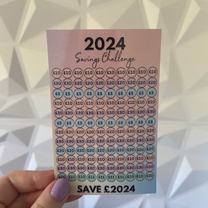 2024 Savings Challenge , Save 2024 - A6 , Savings Tracker