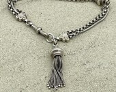 RESERVED for Sandra Antique Silver Albertina watch chain, bracelet, Victorian