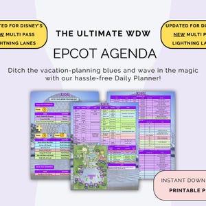 MULTI PASS AKTUALISIERT !! BTW Daily Agenda - Epcot (Reiseplan, Planer, Sehenswürdigkeiten, Restaurants)