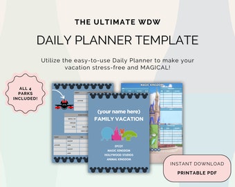 WDW Daily Planner, Itinerary Template, WDW Scheduler