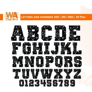Distressed Font Svg, Distressed Alphabet Svg, Distressed Number, Vintage Font, Grunge Font, Dxf, TTF, Instant Download, Cricut, Cut Files